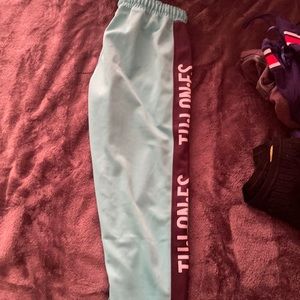 Aqua colored Tulone pants worth $60